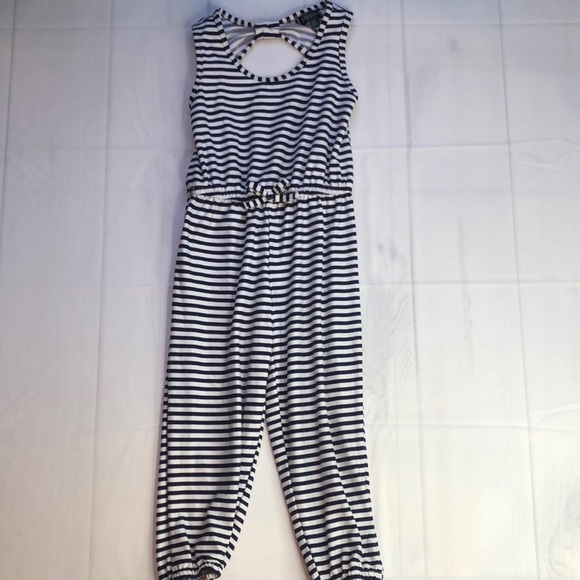 Picapino Other - Picapino Striped Jumpsuit Sleeveless Keyhole Back Comfy Soft Fabric Girls size 4